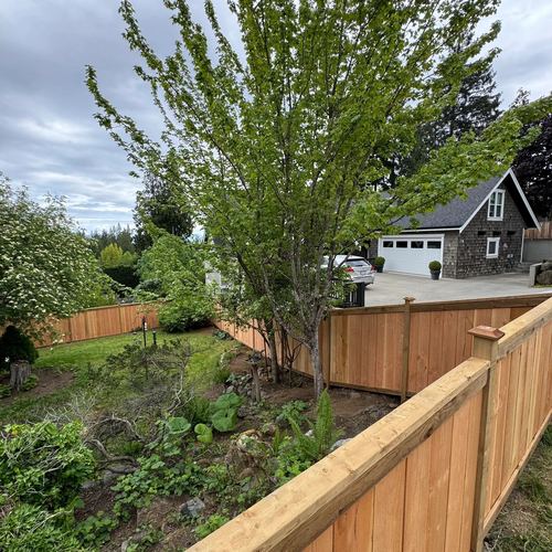 Cedar fence project in Nanaimo