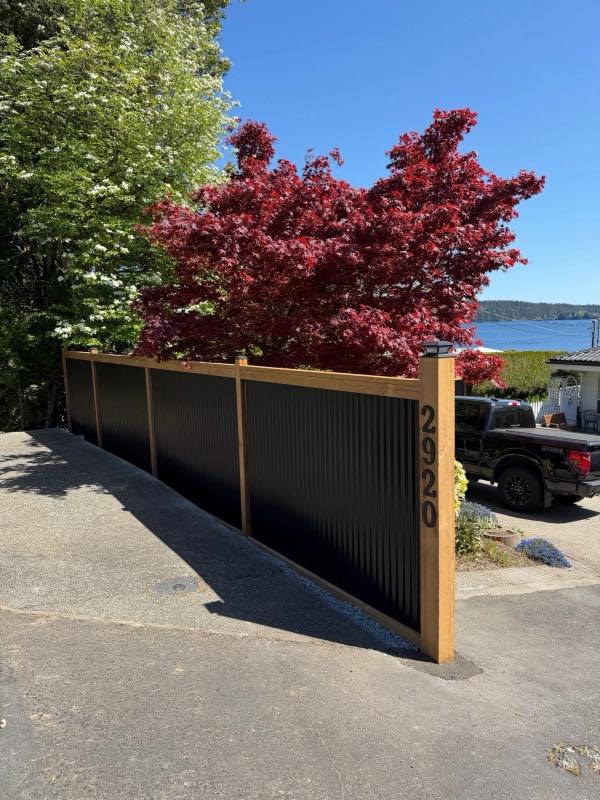 Metal fence project by Tonella Contracting on Vancouver Island