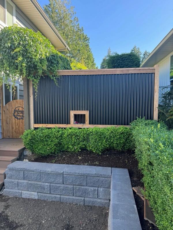 Metal fence project by Tonella Contracting on Vancouver Island