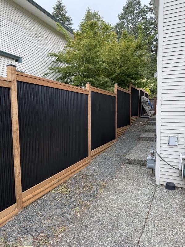 Metal fence project by Tonella Contracting on Vancouver Island
