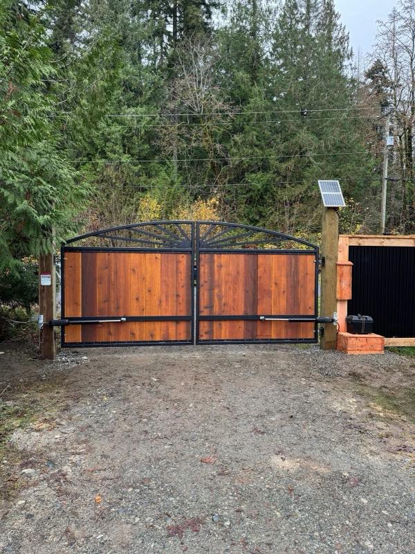 Motorized gate project by Tonella Contracting on Vancouver Island