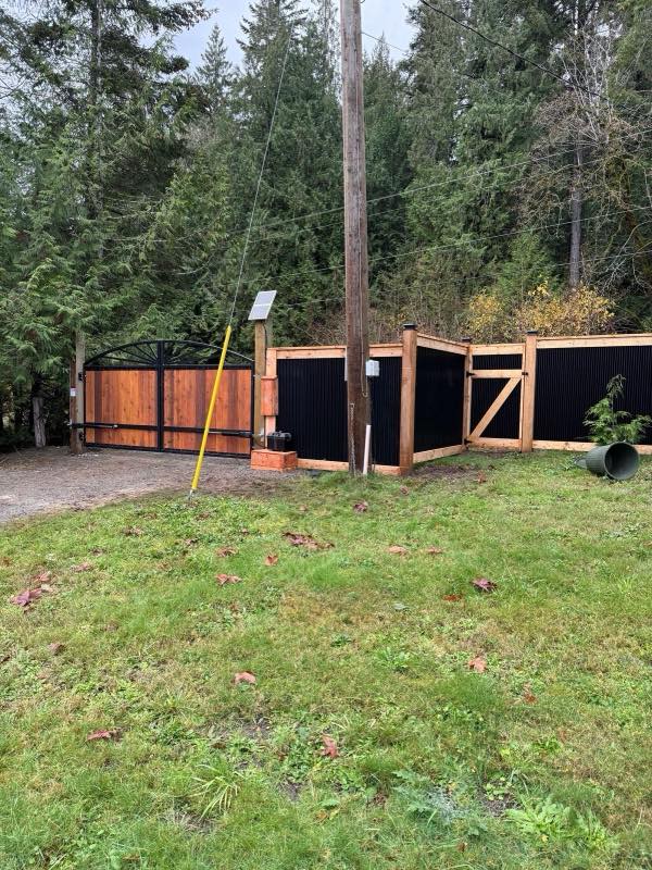 Motorized gate project by Tonella Contracting on Vancouver Island