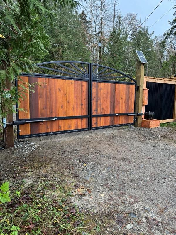 Motorized gate project by Tonella Contracting on Vancouver Island