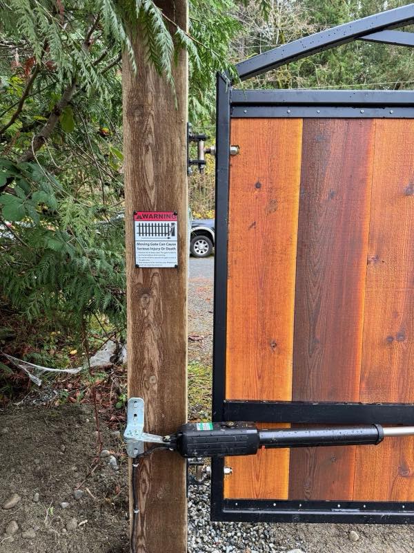Motorized gate project by Tonella Contracting on Vancouver Island