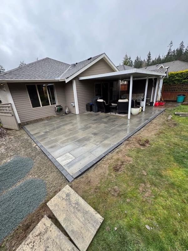 Paver patio project by Tonella Contracting on Vancouver Island