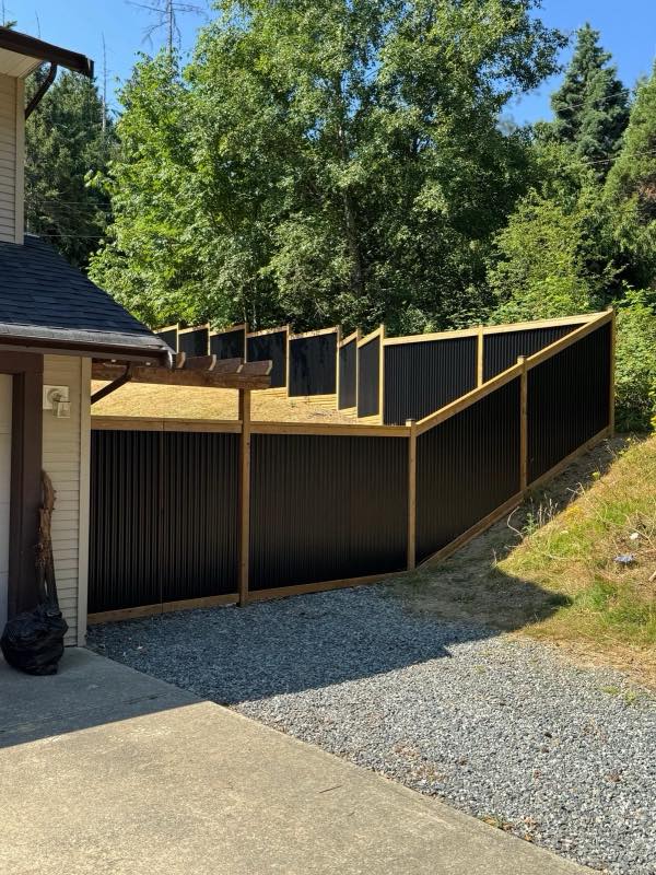 Metal fence project by Tonella Contracting on Vancouver Island