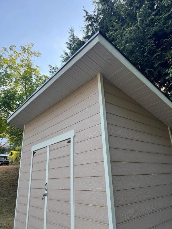 Shed and pergola project by Tonella Contracting on Vancouver Island