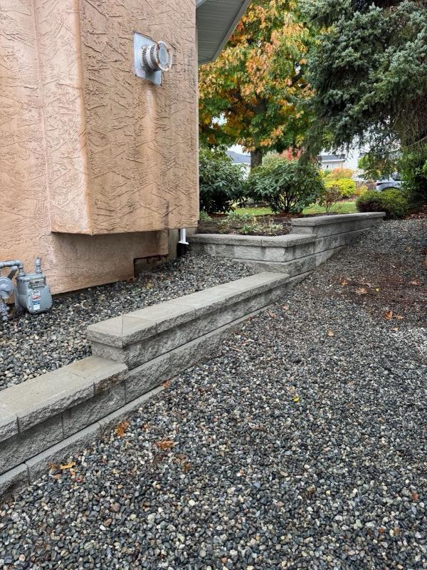 Allan Block retaining wall project by Tonella Contracting on Vancouver Island