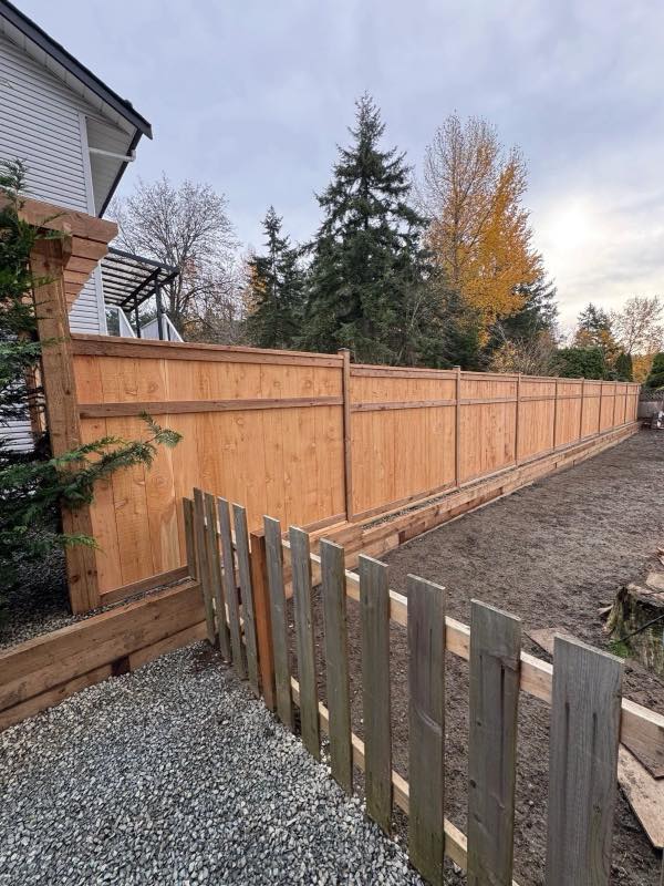 Timber retaining wall project by Tonella Contracting on Vancouver Island